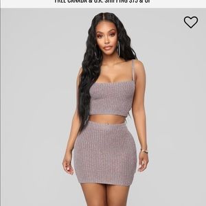 Fashion nova two piece matching crop and skirt set
